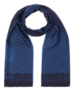 Versace Collection 100% Wool Scarf – Blue