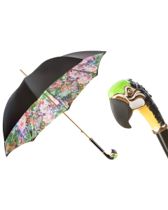 Pasotti Luxury Parrot Umbrella, Double Cloth 