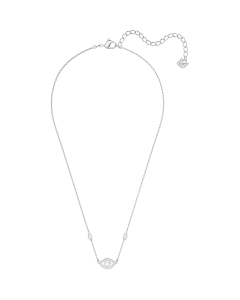 Swarovski Luckily Evil Eye Necklace, White, Rhodium Plating