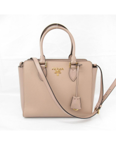 Prada - Saffiano Leather Shoulder Tote Handbag Cipria
