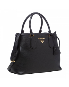 Prada - Vitello Black Leather Shoulder Bag
