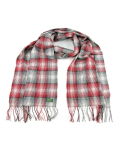 Glencroft - 100% Cashmere Red and Grey Plaid Stole