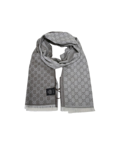Gucci - Light Beige GG Monogram Webbing Reversible Wool and Silk Blend Scarf