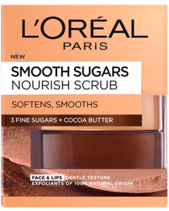 L'Oreal - Smooth Sugar Nourish Cocoa Face and Lip Scrub (50ml)