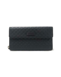 Gucci - Guccissima Continental Flap Wallet Black