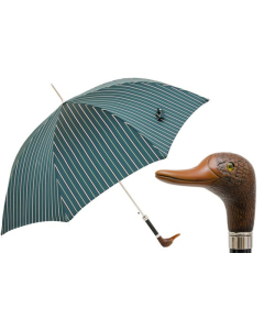 Pasotti - Striped Umbrella with Duck Handle