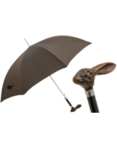 Pasotti - Brown Umbrella with Rabbit Handle