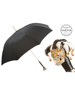 Pasotti Luxury Swarovski® Jester Skull Umbrella