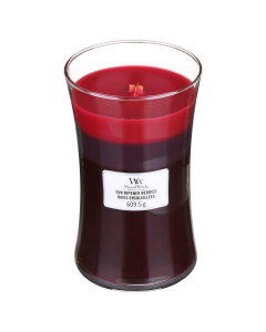 WoodWick - Trilogy Sun Ripened Berries Large Hourglass Jar Candle (Wax candle has imprint)