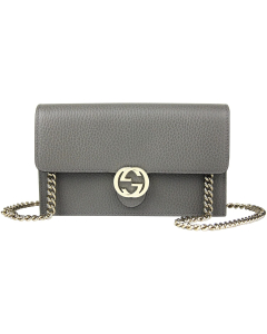 Gucci - Leather Cross Body Bag - Grey