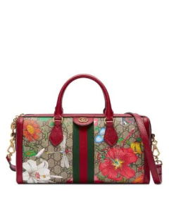 Gucci - Supreme Leather Floral Top Handle Bag - Red Multi
