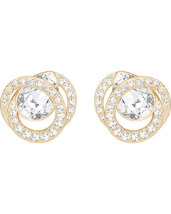 Swarovski Generation Pierced Earrings, White, Rose Gold Plating