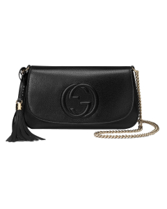 Gucci - Soft Leather Cross Body Soho Bag - Black