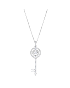 Swarovski Sparkling Dance Key Pendant, White, Rhodium Plating 