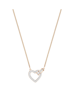 Swarovski Lovely Necklace, White, Rose Gold Plating