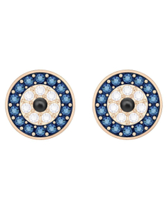 Swarovski Luckily Evil Eye Pierced Earrings, Multi-Coloured, Rose Gold Plating