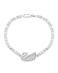 Swarovski Swan Lake Bracelet, White, Rhodium Plating