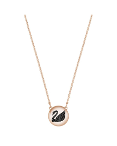 Swarovski Hall Swan Pendant, Grey, Rose Gold Plating