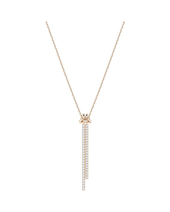Swarovski Lifelong Y Pendant, White, Rose Gold Plating