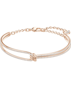 Swarovski Lifelong Bangle, White, Rose Gold Plating