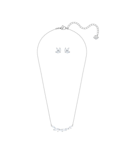 Swarovski Louison Set, White, Rhodium Plating 