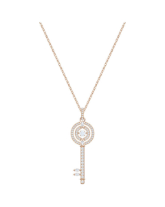 Swarovski Sparkling Dance Key Pendant, White, Rose Gold Plating