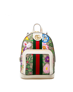 Gucci - Leather + Supreme Floral Backpack - White Multi