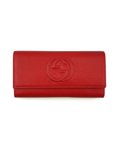 Gucci - GG print Soho Leather Wallet Red