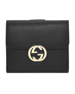 Gucci - Leather Interlocking Small Wallet Black