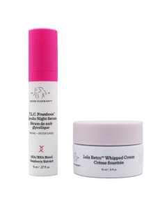 Drunk Elephant - Call It A Night Duo Set: Lala Retro Whipped Cream (15ml) + T.L.C. Framboos Glycolic Night Serum (8ml)