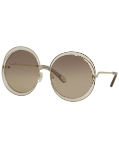 Chloé CE114SD Carlina Gold Transparent Brown Flash Sunglasses For Women