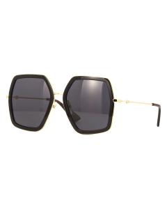 Gucci - GG0106S 001 Ladies Black & Gold Sunglasses 56mm