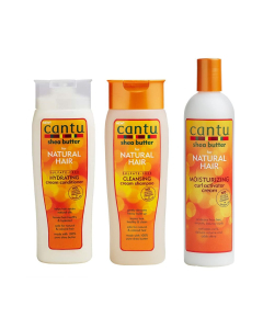 Cantu - Shea Butter Cleansing Cream Shampoo (400ml) / Shea Butter Hydrating Cream Conditioner (400ml) / Shea ButterMoisturizing Curl Activator Cream (355ml)