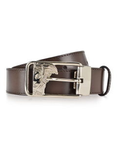 Versace Collection Men's Belt with Medusa Head Buckle - Smooth Leather - Dark Brown