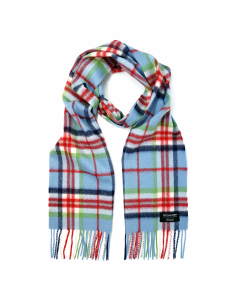 Gretna Green Cashmere Scarf in Blue & Red Check