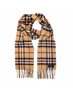 Gretna Green Cashmere Scarf in Camel Thomson Tartan