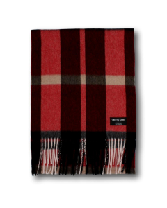 Gretna Green Wide Cashmere Scarf in Exploded Red Scotty Tartan