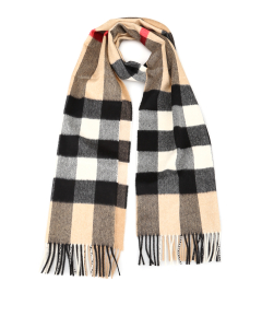 Burberry - Checked Cashmere Scarf - Camel