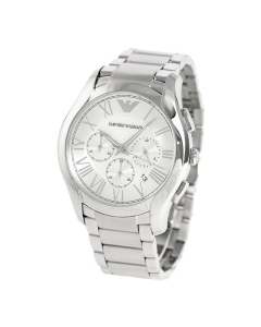 Emporio Armani Mens Chronograph Quartz Watch with Stainless Steel Strap