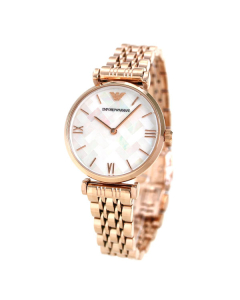 Emporio Armani Women's Crystal Bracelet Strap Watch, Silver/White