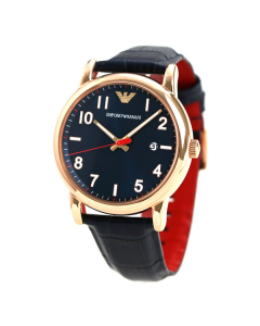 Emporio Armani Mens Analogue Quartz Watch with Leather Strap