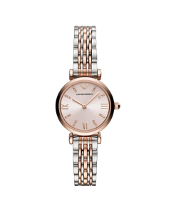 Emporio Armani - Ladies Gianni Silver/Rose Gold Stainless Watch AR11223