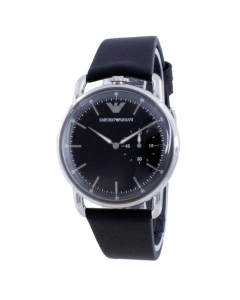 Emporio Armani - Black Dial Leather Quartz Men's Watch (AR11336)