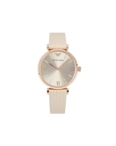 Emporio Armani Ladies Cream and Rose Gold Watch AR1681