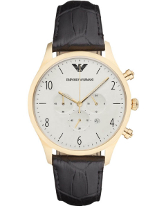 Emporio Armani Men's Gold Plated Watch - Brown/Gold