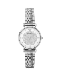 Emporio Armani  - Ladies Stainless Steel and Rhinestone Watch AR1925