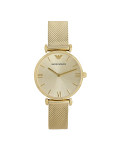 Emporio Armani Ladies Gold Plated Mesh Strap Watch AR1957