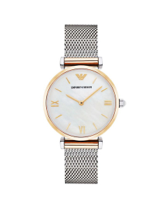 Emporio Armani Ladies Gold & Silver Mesh Watch