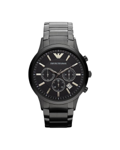 Men's Black Stainless Steel Chronograph Emporio Armani Watch