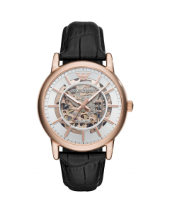 Emporio Armani - Men's Automatic Black Leather Watch (AR60007)